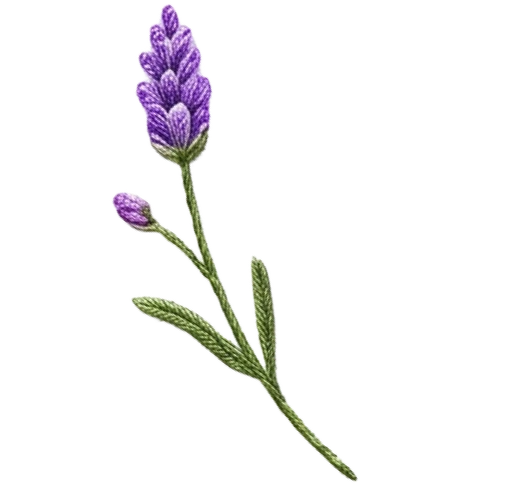 Ramo de lavanda bordado
