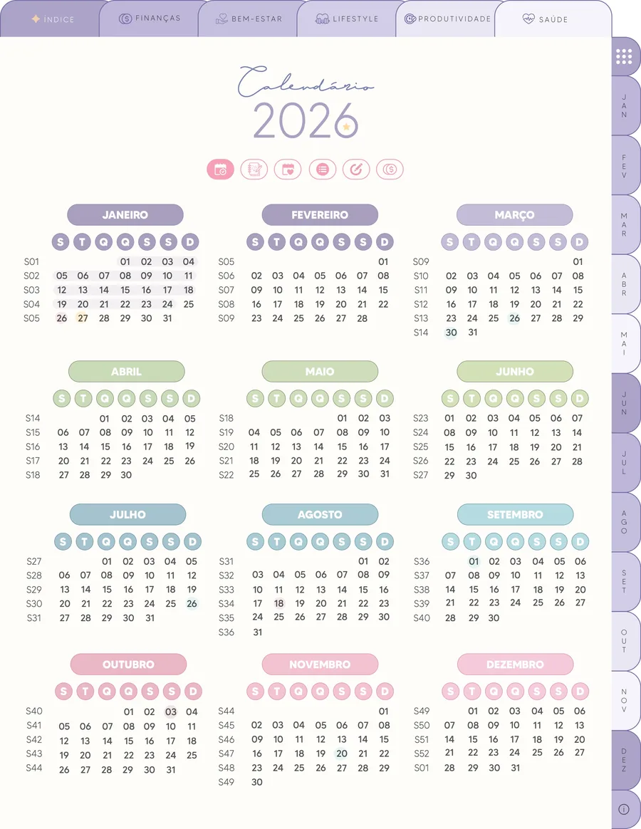 Página 1 do Meu Planner FEITO!