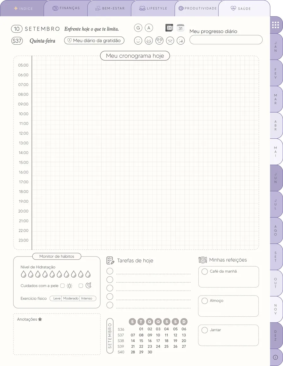 Página 3 do Meu Planner FEITO!