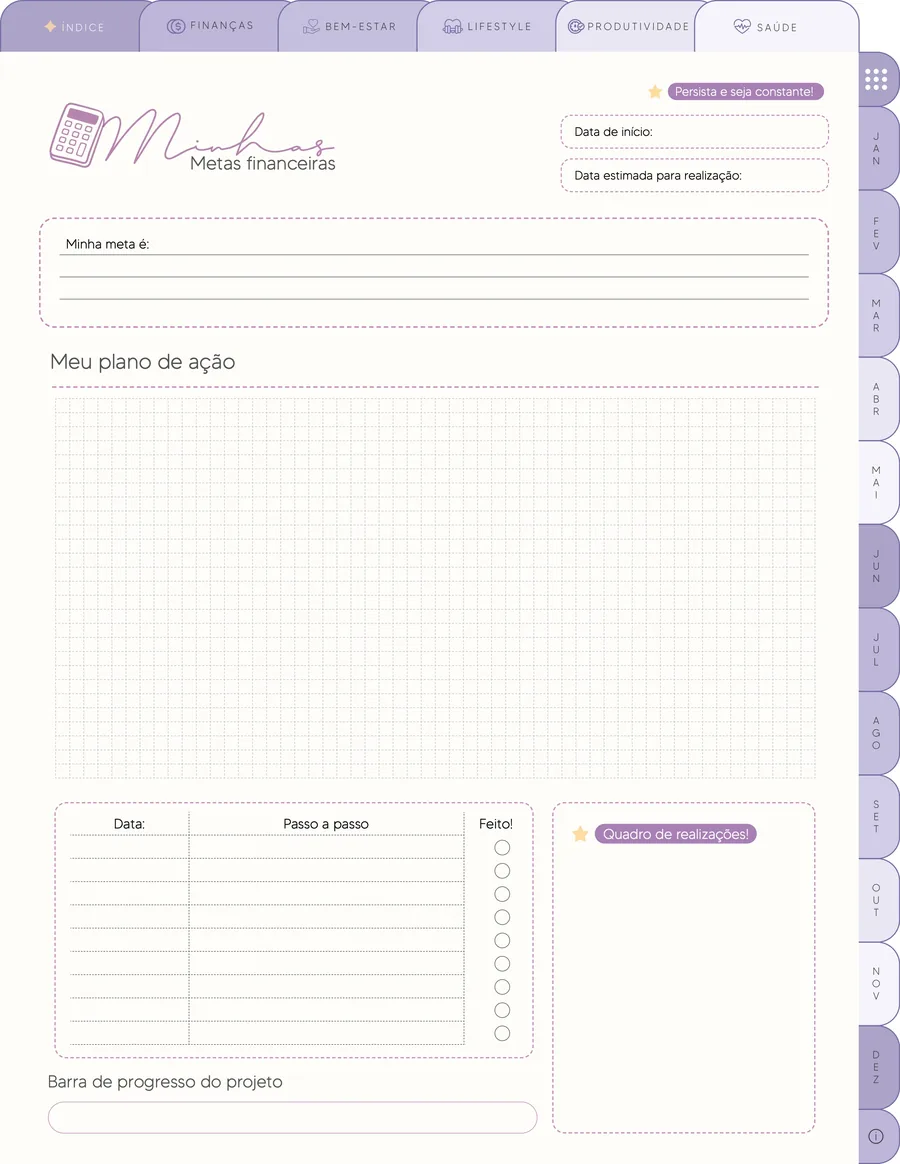 Página 5 do Meu Planner FEITO!