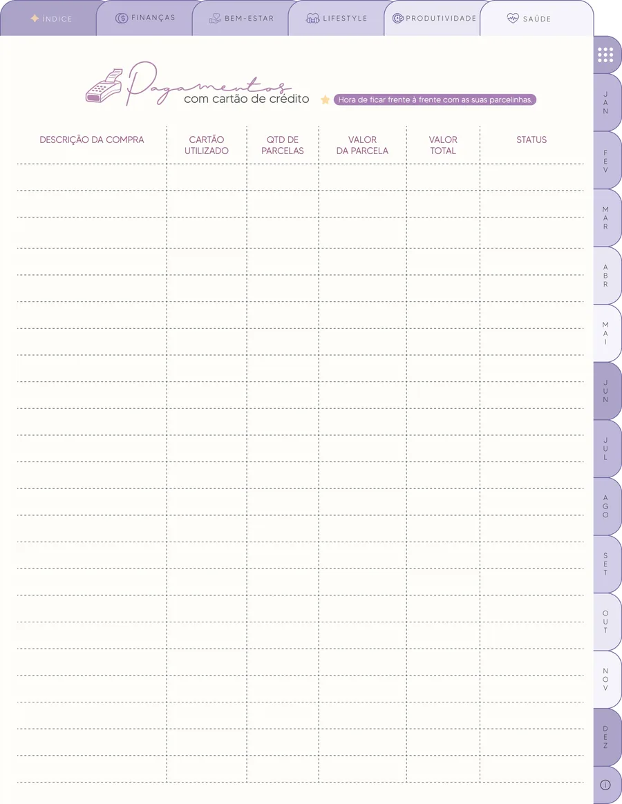 Página 13 do Meu Planner FEITO!